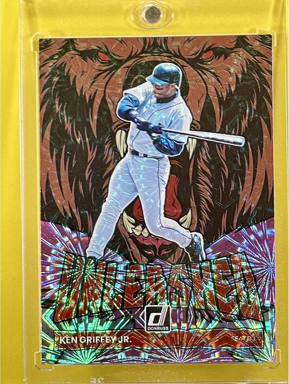 Ken Griffey Jr Fireworks REFRACTOR UNLEASHED DONRUSS SPECIAL INSERT - Mint!